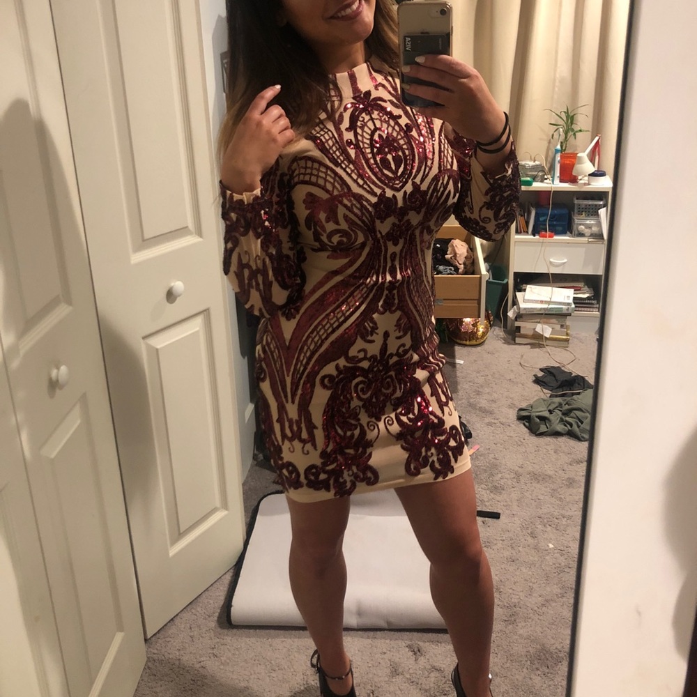 Maroon sparkle dress